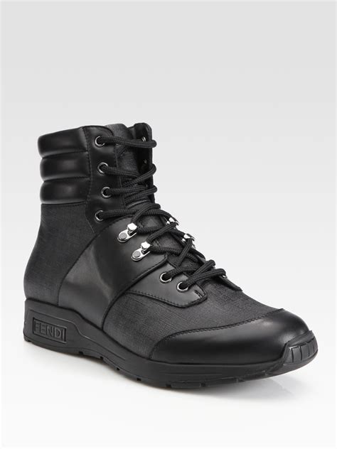 fendi logo sneakers boots|fendi zucca boots.